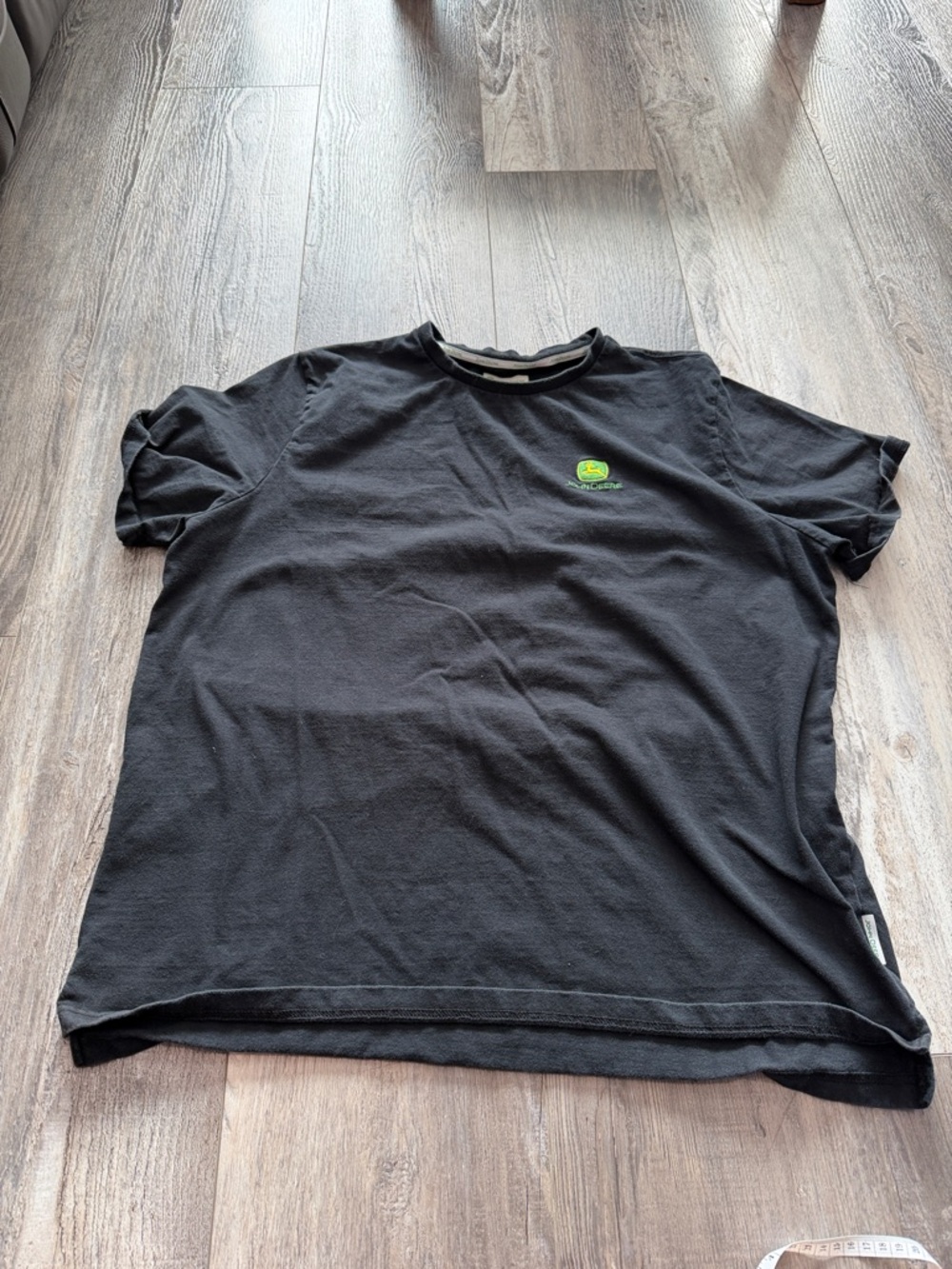 John Deere Black Short-Sleeve Tee with Green Logo